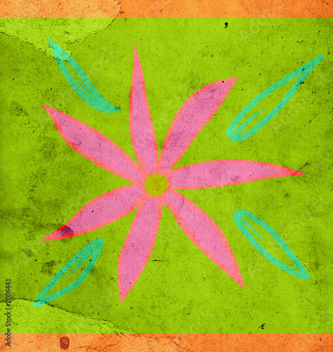 flower design  on grungy ba...