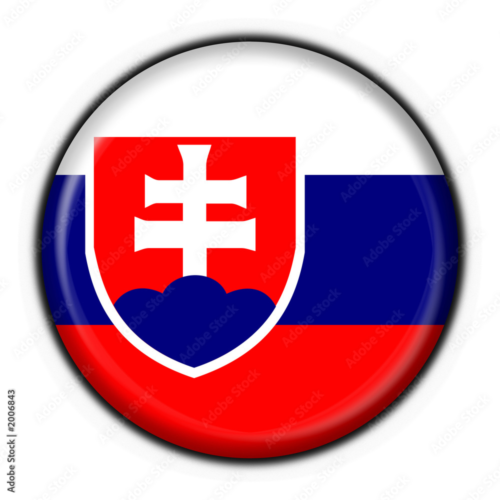 Fototapeta premium bottone bandiera slovacca - slovakia flag