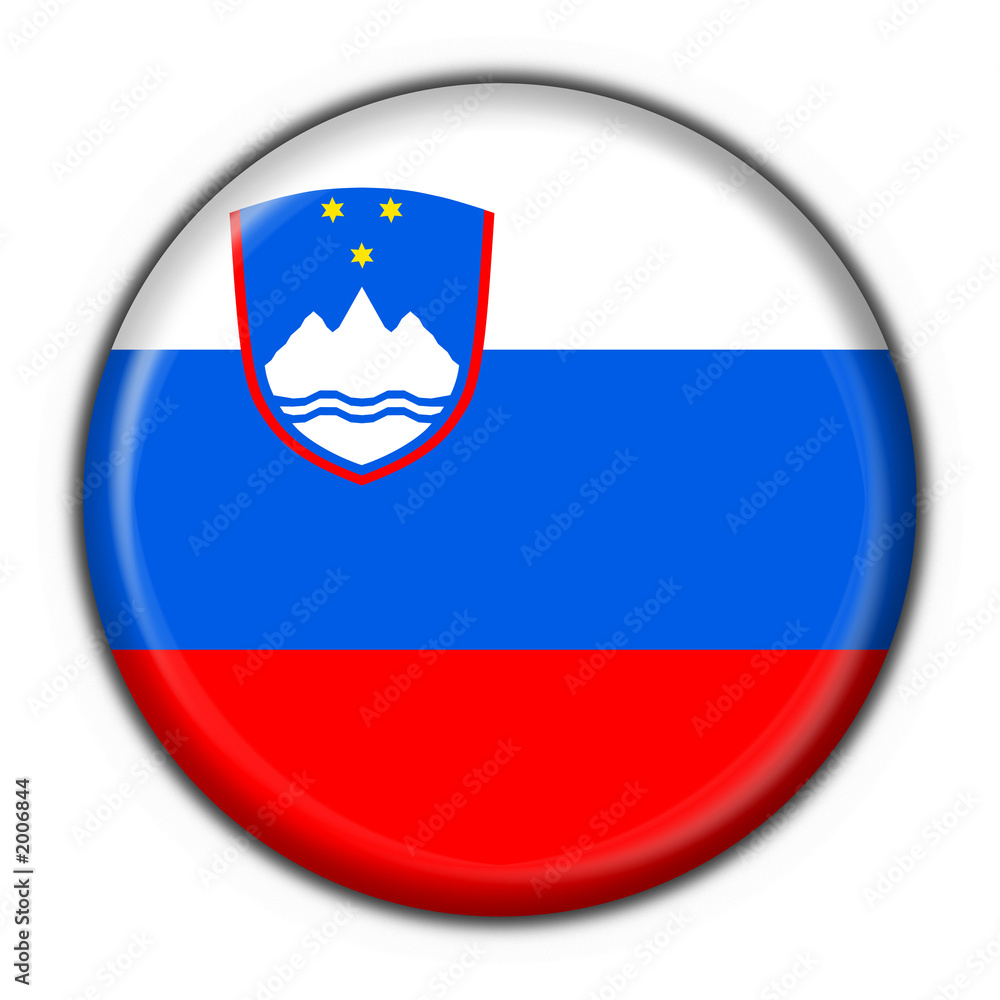 Fototapeta premium bottone bandiera sloveno - slovenia flag