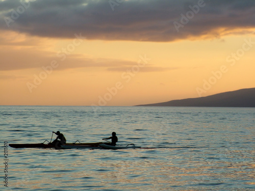 sunset rowing