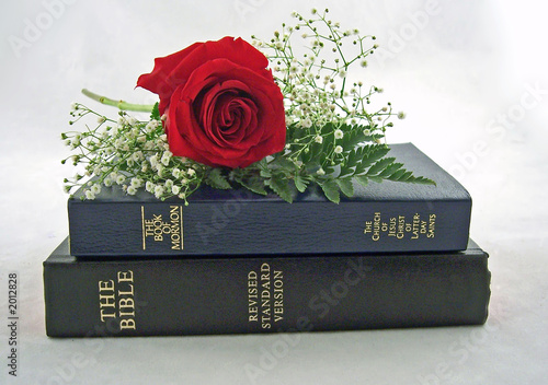 Fotografi holy bible and the book of mormon