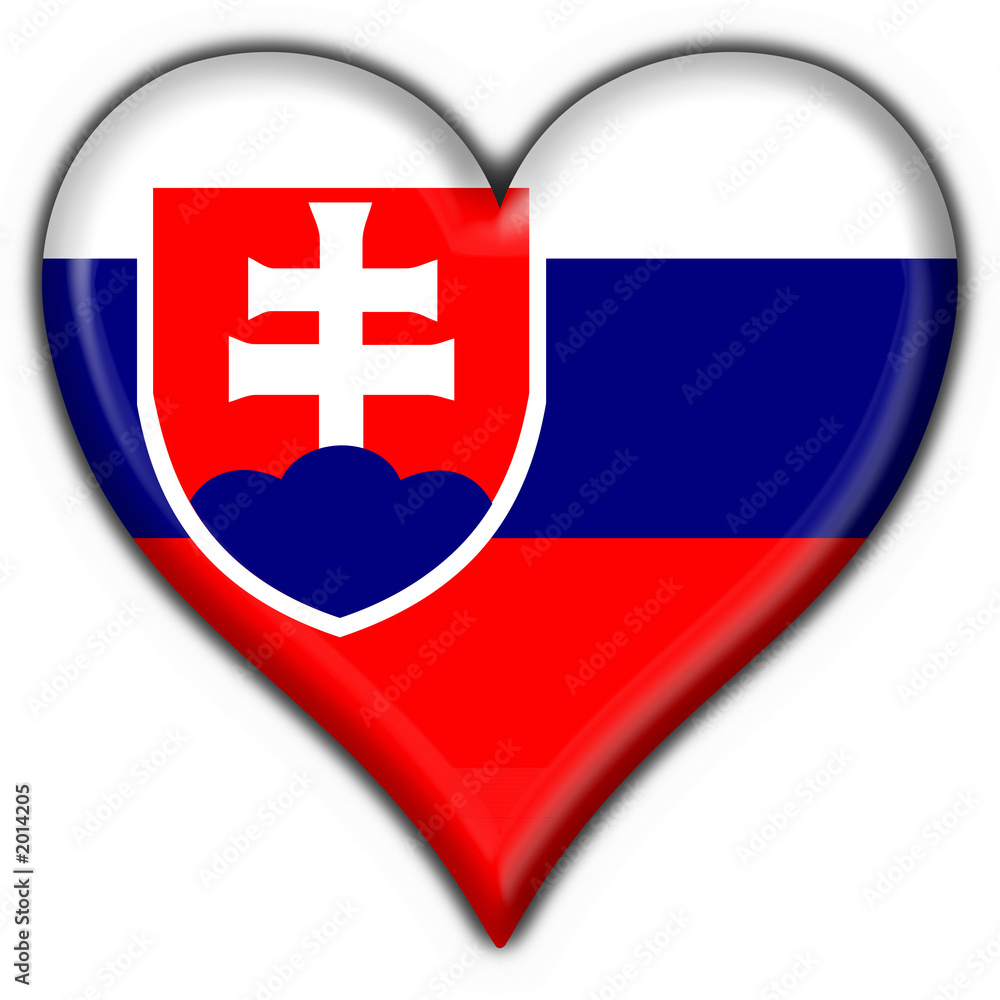 Fototapeta premium bottone cuore slovacco - slovakia heart flag