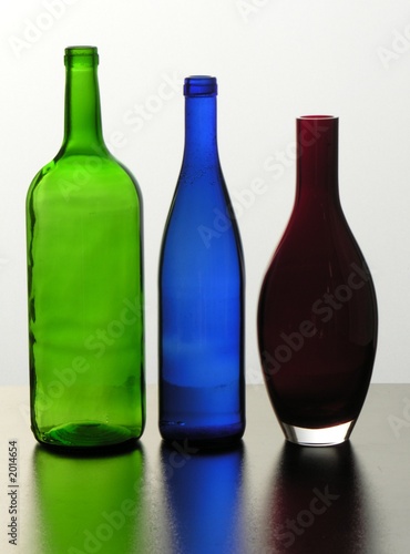 glass bottles and phial