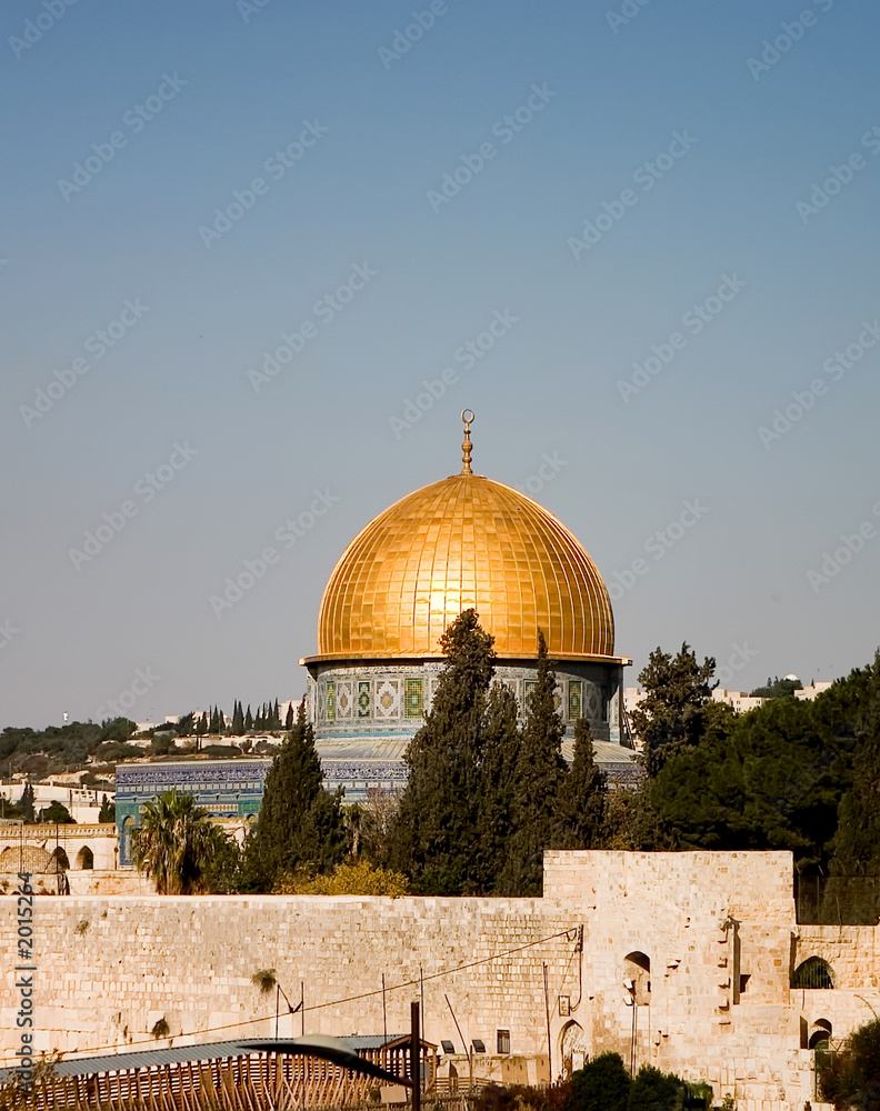 golden dome of the mosque in jerusalem