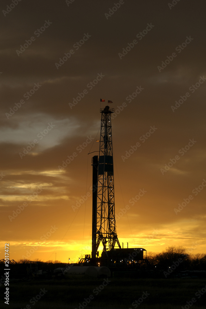 natural gas well texas sunset silhouette