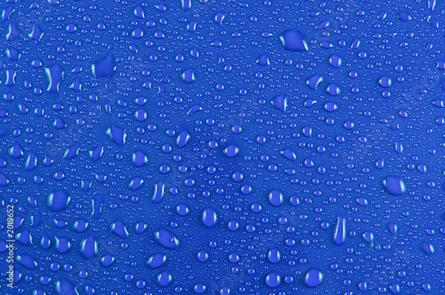 water drops on blue