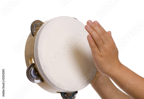 Canvas Print playing the tambourine