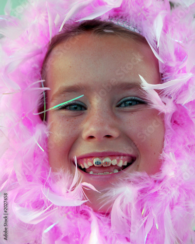pink feather girl