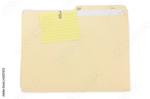 notepaper and file folder