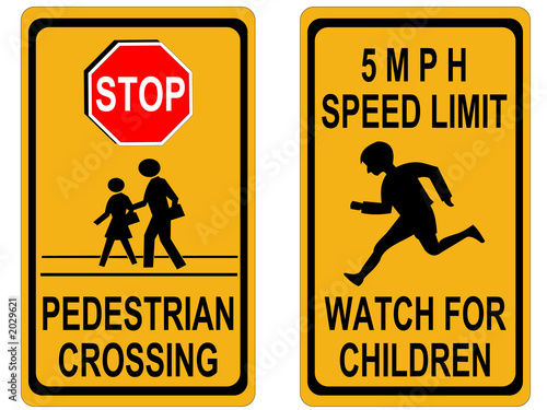 stop pedestrian crossing sign