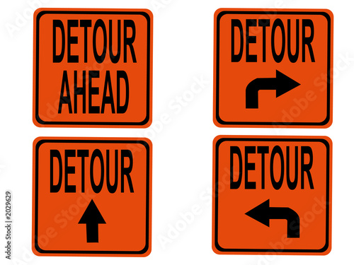 Canvas Print detour signs