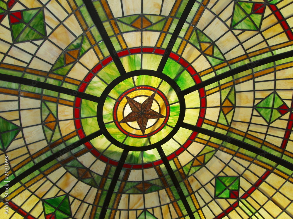 colorful stained glass w/star