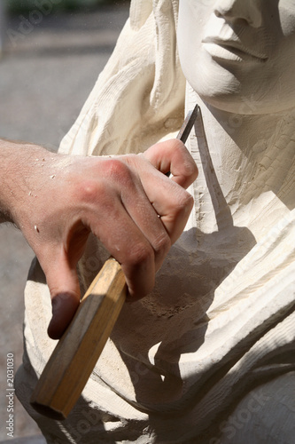 Konstfotografi sculpteur sur pierre