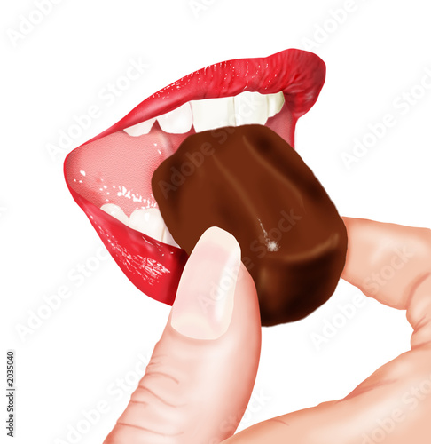 labbra con cioccolatino