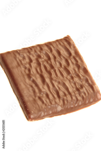 chocolate mint wafer isolated on a white background