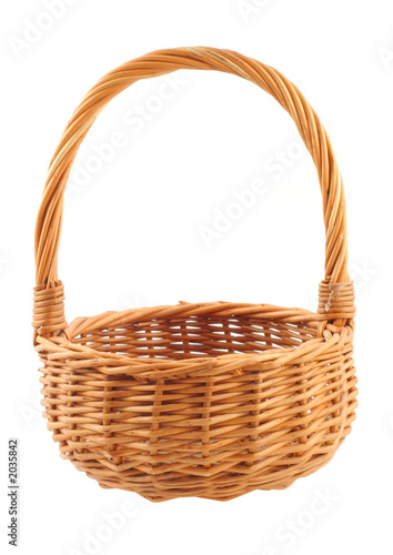 wicker basket on white