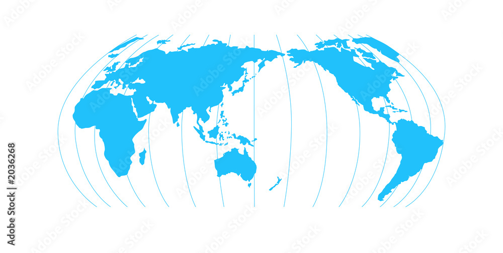 Naklejka premium world map blue