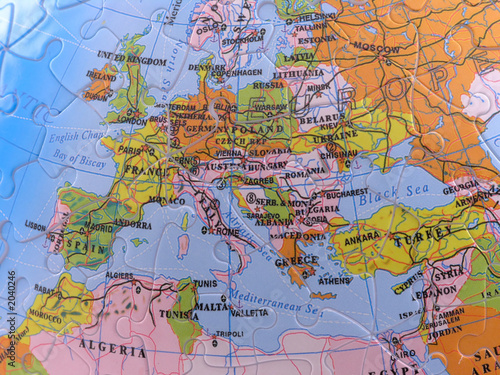 globe map puzzle - europe