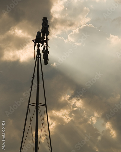 windmill at sunset