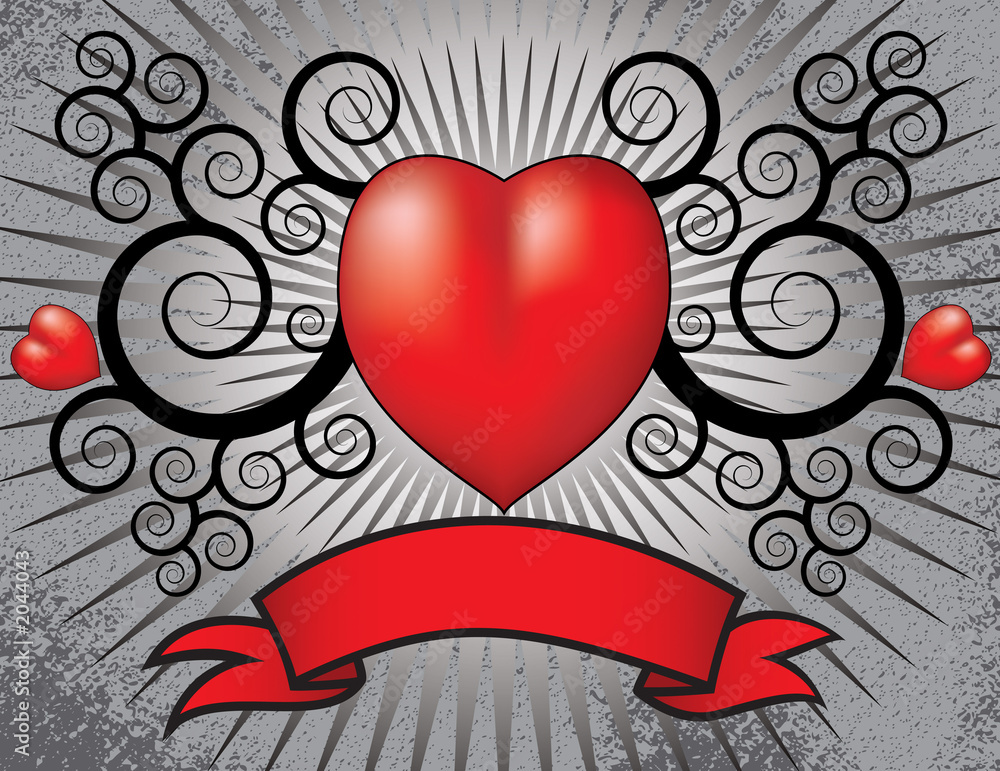 love heart and banner love heart and banner