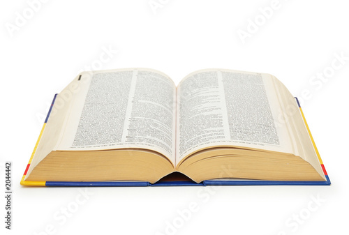 big dictionary isolated on the white background photo