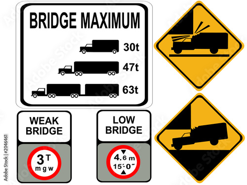 weak and low bridge signs photo