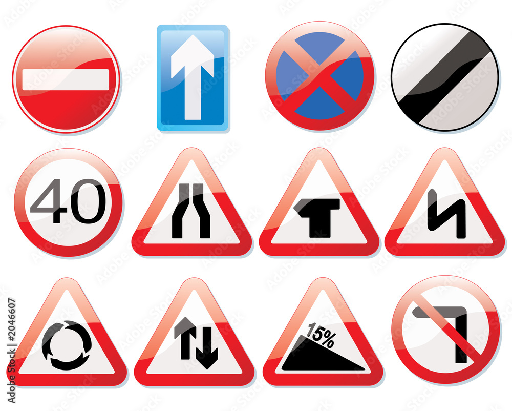 Fototapeta premium shiny uk road sign icons