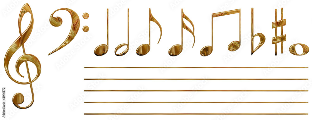 Fototapeta premium musical notes (gold)
