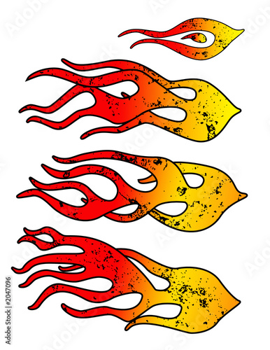 grunged flame decals