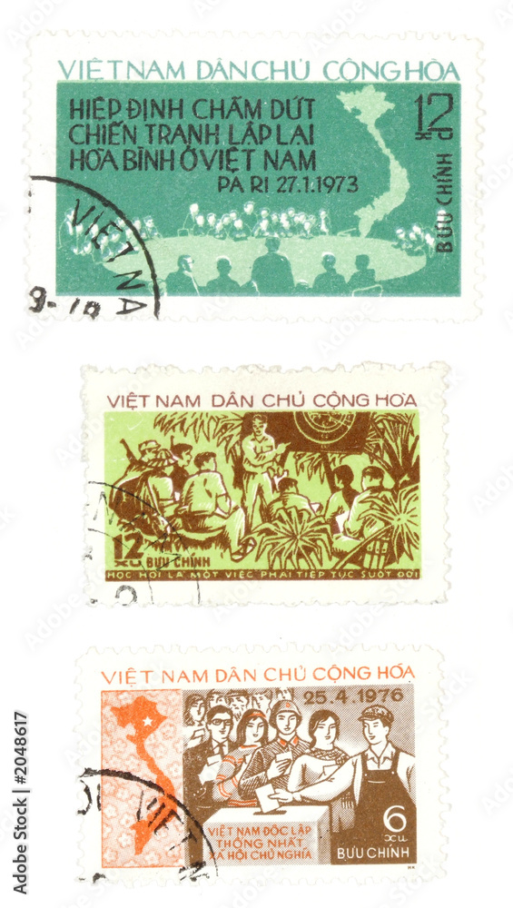 vintage postage stamps from vietnam