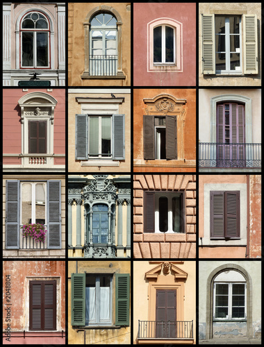 Photography old windows collage