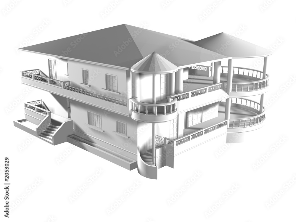 white isolated house white isolated house
