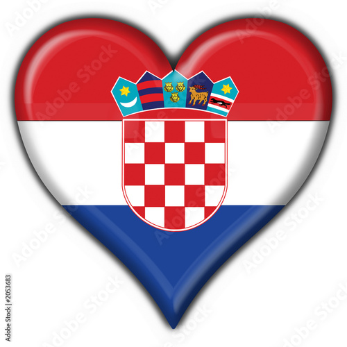 Obraz na plátně bottone bandiera croato - croatia button flag