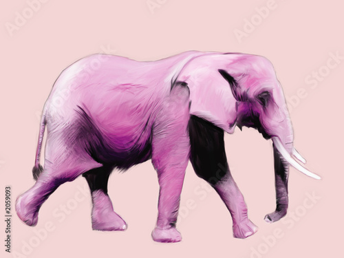 pink elephant digital painting © Aaron Rutten