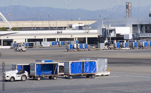 cargo carts in airport