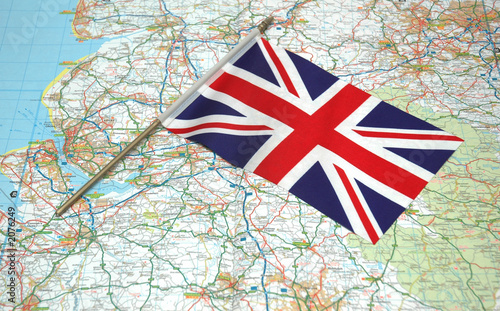 flag of united kingdom over the map #2076249