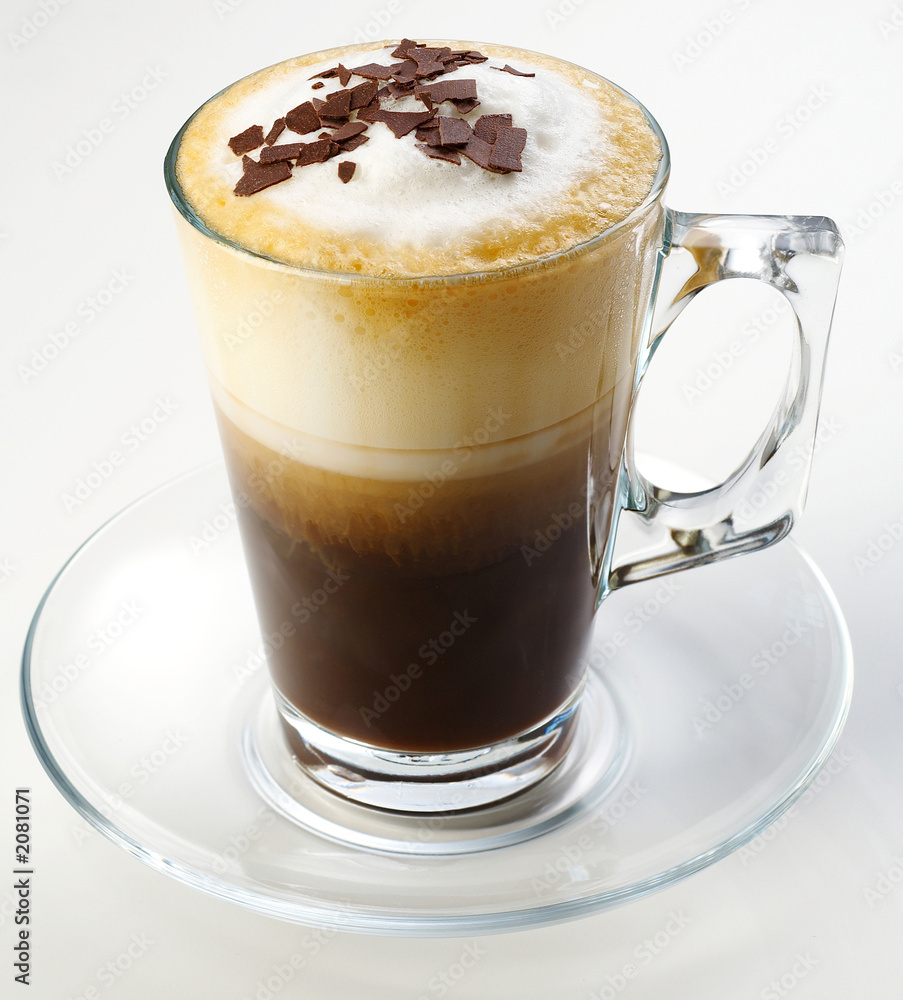 coffee with cream and chocolate chips coffee with cream and chocolate chips