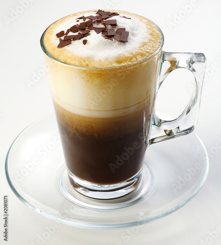 coffee with cream and chocolate chips