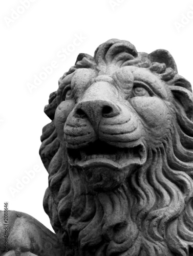 isolated lion sculpture