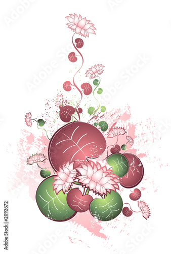 Fototapeta Naklejka Na Ścianę i Meble -  lotus flowers with leafs