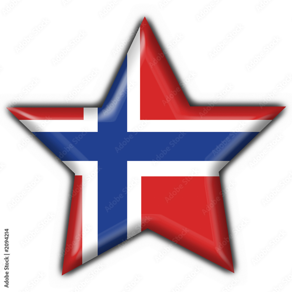 Obraz premium bottone stella norvegese - norway star flag button