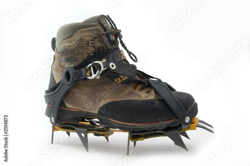 boot with crampons.