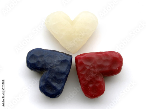 Foto three wax hearts