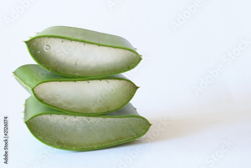 sliced aloe on white photo