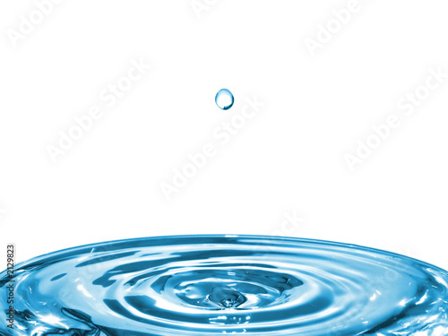 bright water ripples and falling drop