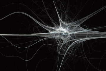 Fototapete Fraktale Wellen Neuronale Fraktalflamme abstraktes Lichtmuster  © Dan Shust