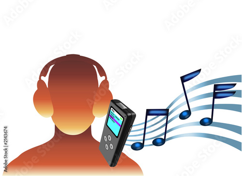 Obraz na płótnie man with mp3