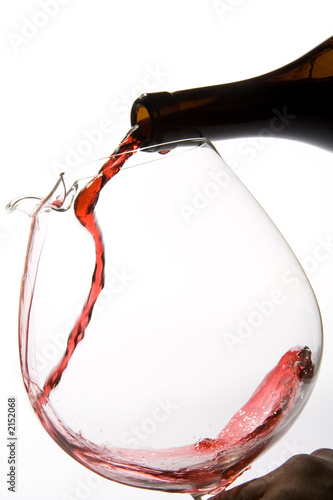 wine pouring into decanter