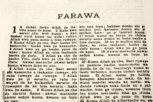 a bible in the hausa language. photo