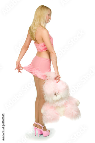 the charming girl with a toy.